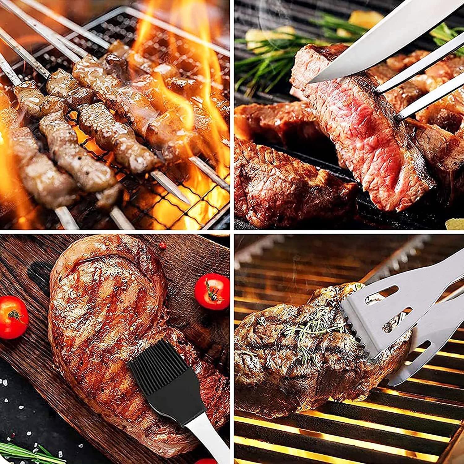 Bbq Accessories Kit - 20Pcs Stainless Bbq Grill Tools Set For Smoker Camping Barbecue Grilling Tools Bbq Utensil Set Outdoor Coo